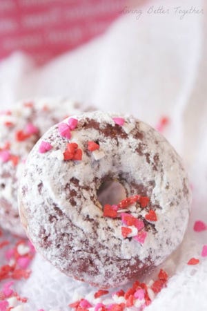 Powdered Red Velvet Donuts